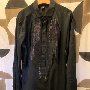 Sequin Placket l/s shirt